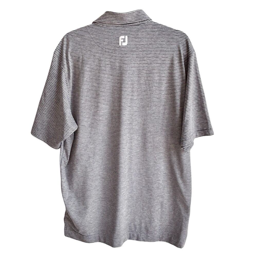 FJ FootJoy Golf Polo Shirt Men’s Medium Heather Gray & White Performance Stretch - Picture 7 of 11